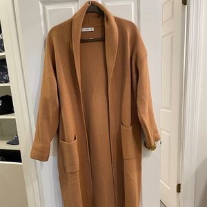 Mango Oversized Sweater Knitted Coat Coatigan SMALL (CAMEL)